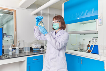 women with lab coat
